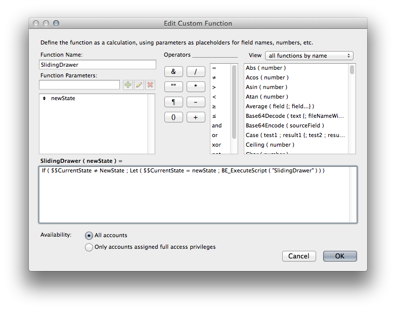 SlidingDrawer Custom Function