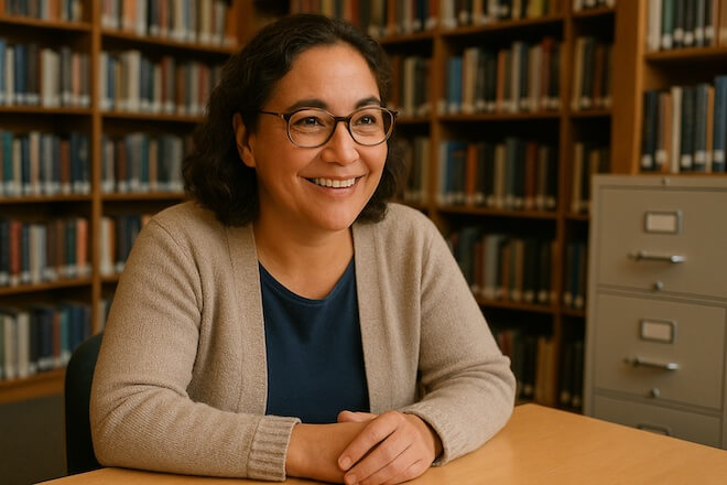 library-lady-smile