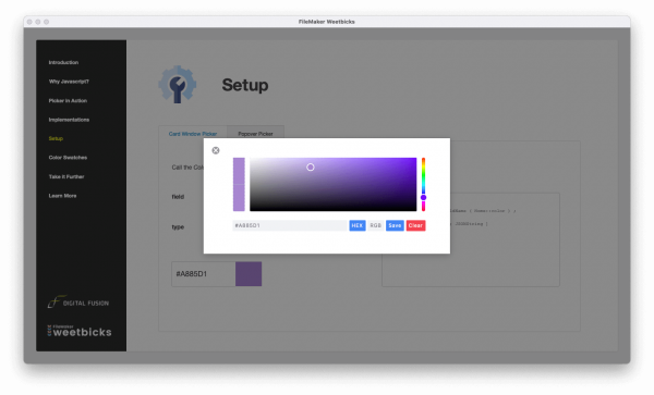 Card Window Color Picker